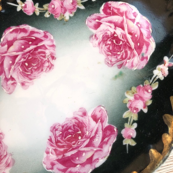 Antique Victorian porcelain hand painted rose dish - Picture 2 of 10